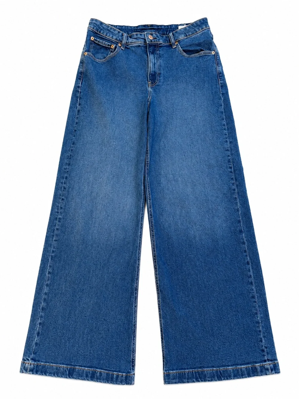 GAP Curvy High Rise Stride Wide Leg Jeans Medium Wash Size 32 14R